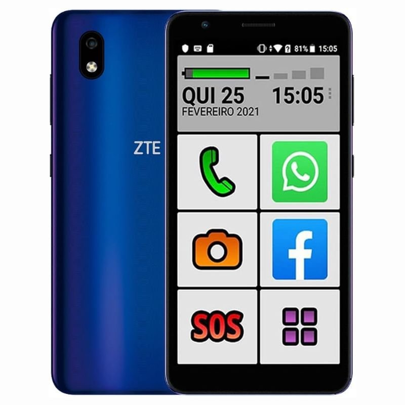 Smartphone do Idoso 4G Letras Grandes, Botão SOS, Dual SIM 32GB 1GB RAM